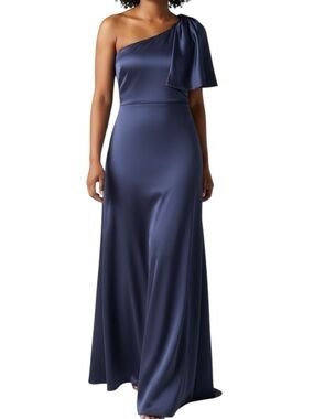 NWT SACHIN + BABI Deep Cobalt Sleeveless One Shoulder Bow Dress Gown Size 20W
